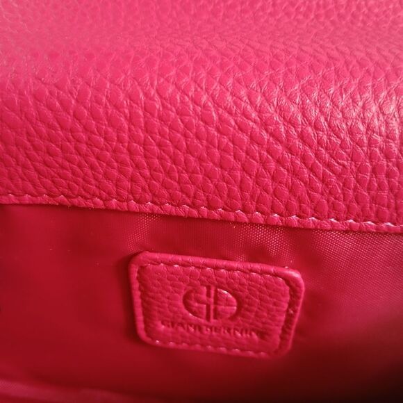 Giani Bernini's Crossbody Bag Hot Pink Rosettes Adjustable Straps Slip Pockets - Picture 9 of 15